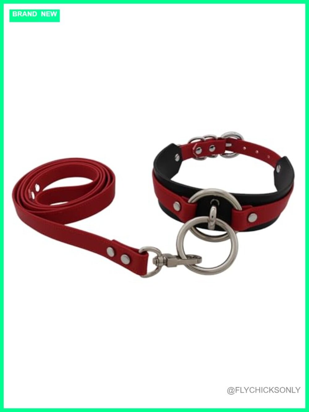 Faux Leather O-Ring Choker Necklace with Buckle